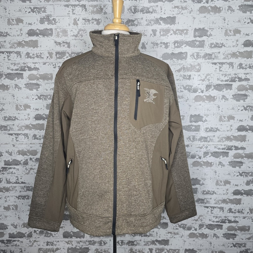 National Rifle Association NRA Jacket Mens XL Brown Fleece Full Zip Lined